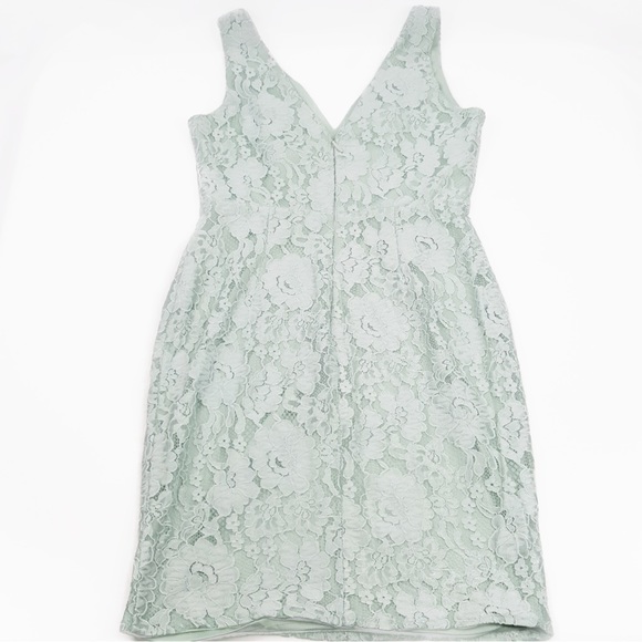 LULU'S Normani Sage Green V-Neck Lace Sleeveless Spring Dress - Picture 3 of 5